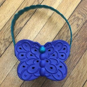 Croc butterfly glitter bag